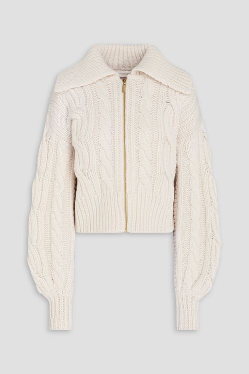 Cable-knit wool cardigan - White - L