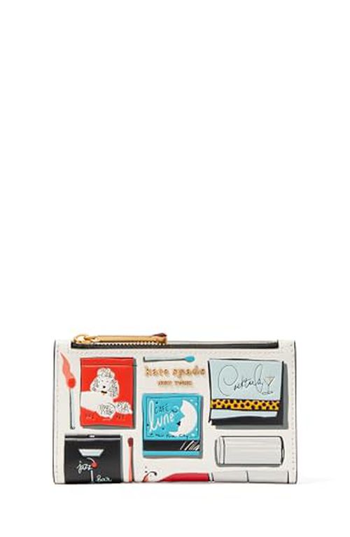 Kate spade new york Morgan Matchbox Embossed Saffiano Leather Small Slim Bifold Wallet