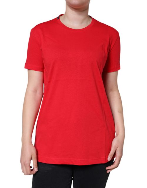 Cotton Crew Neck T-Shirt — Red