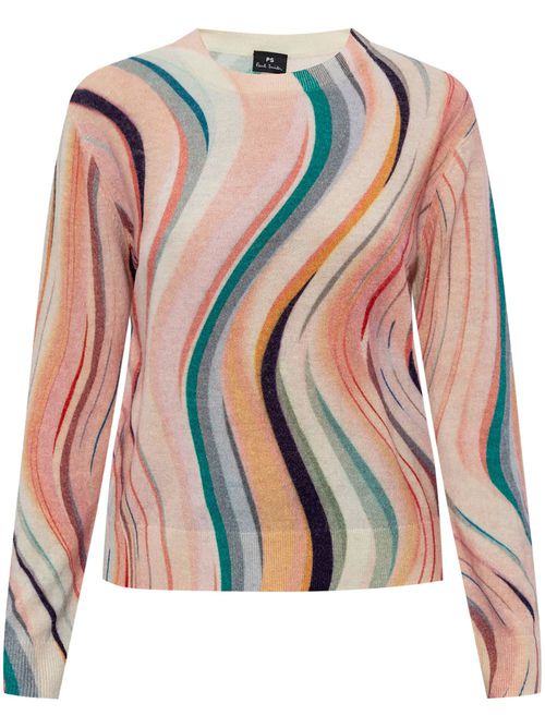 Swirl-intarsia sweater - Orange
