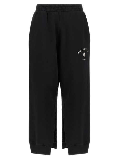 Logo-Embroidered Cotton Joggers — Black