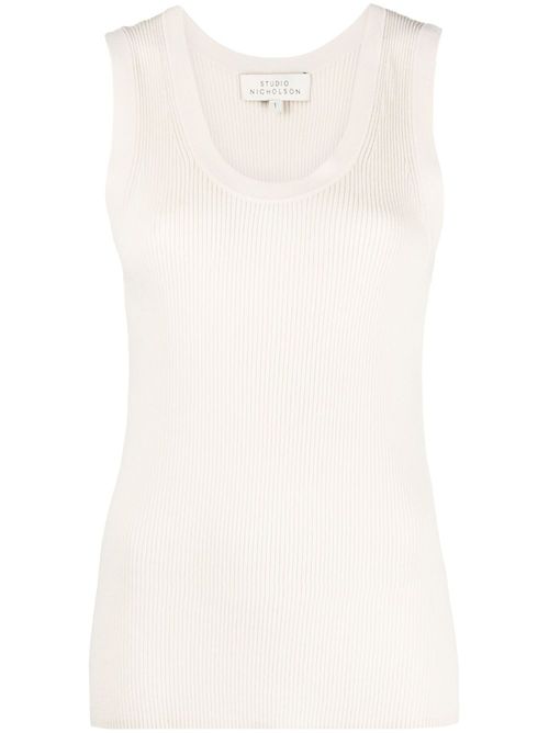 Ribbed-knit tank top - Neutrals