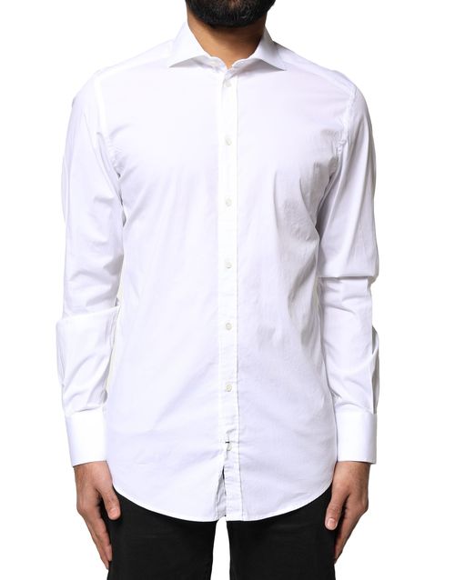 Cotton-Elastane Dress Shirt — White