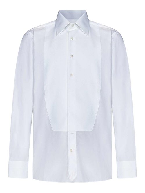 *Icon White Cotton Tuxedo Shirt