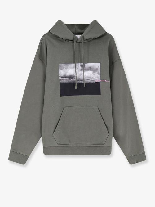 Cloud-Print Hoodie Sweatshirt — Green