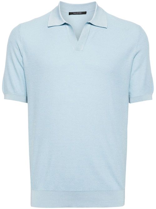 Paco spread-collar polo shirt - Blue