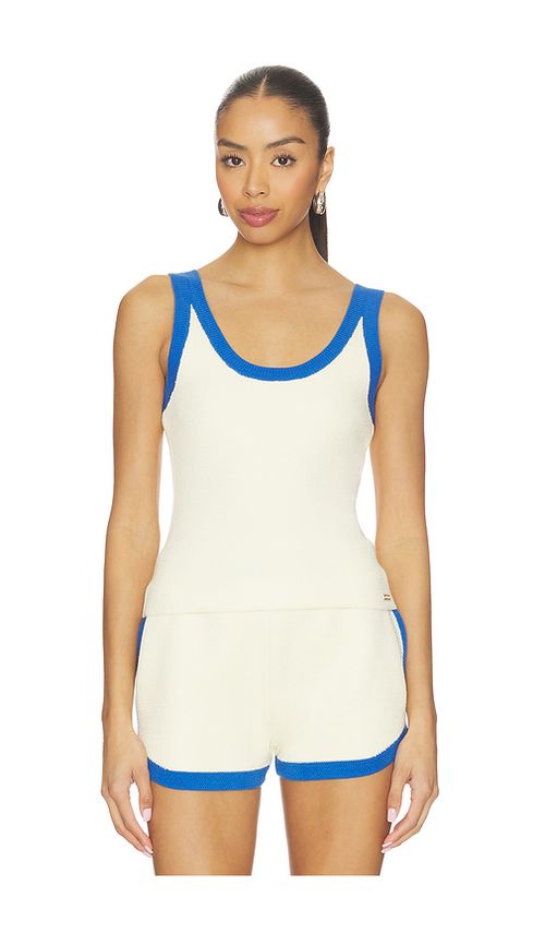 P.E Nation Odyssey Knit Tank Top in White,Blue. XL. Also in