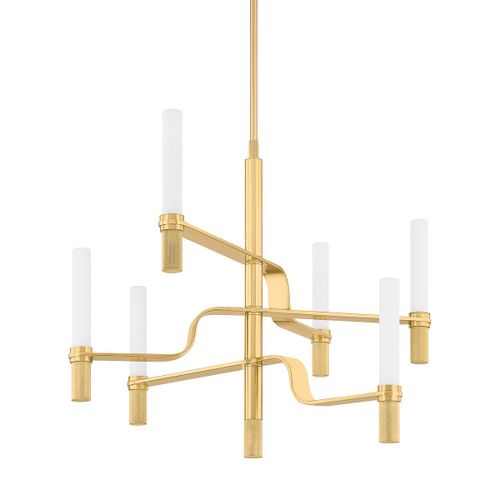 Aged Brass LED Chandelier from the Allentown Collection