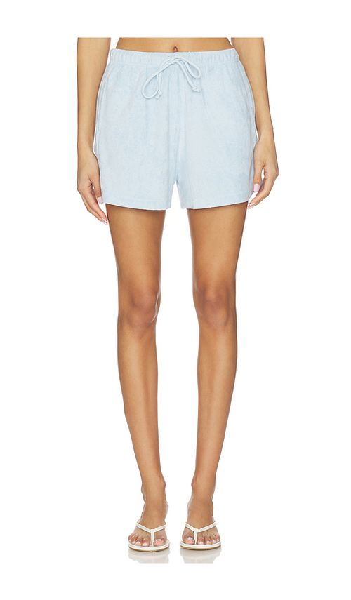 Bobi Relaxed Terry Short in Baby Blue. S. Also in XS, M