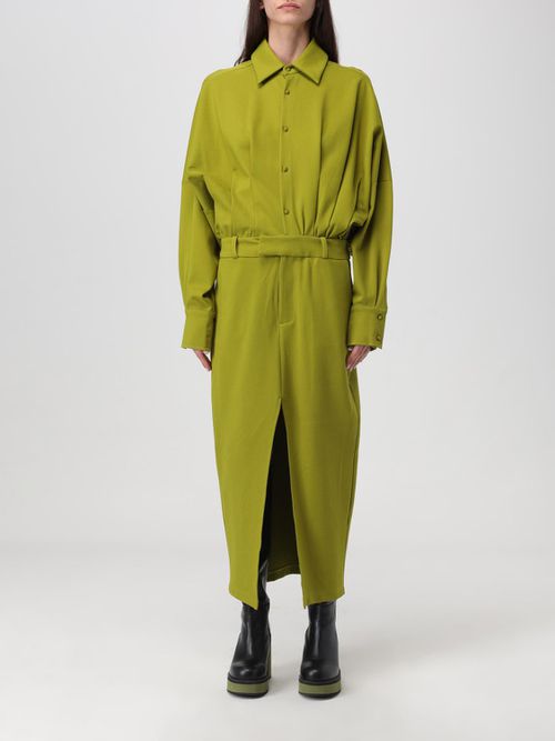 Cotton blend shirt dress