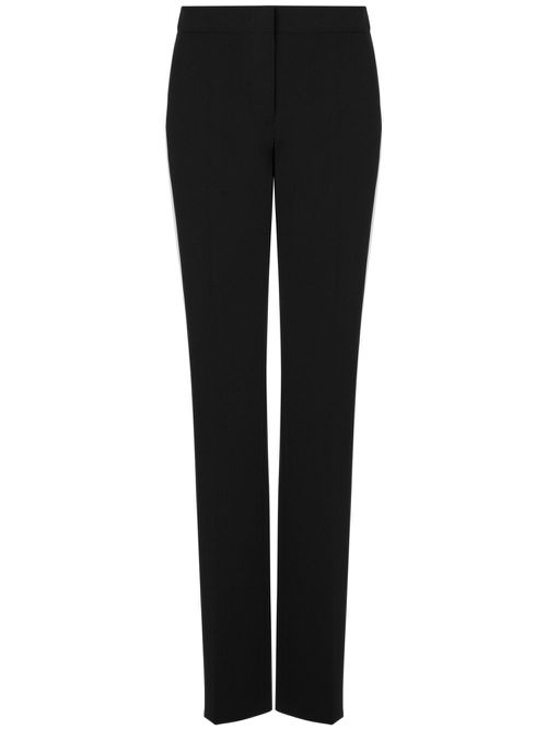 Stripe-detail tailored trousers - Black
