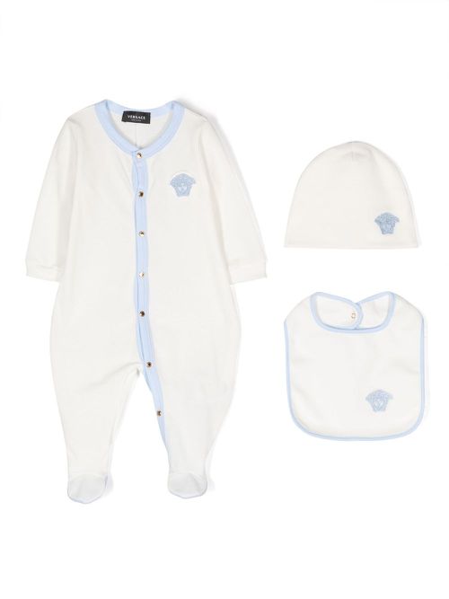 Medusa Head-motif cotton babygrow set - Blue