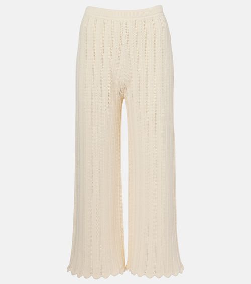 Petey open-knit cotton flared pants