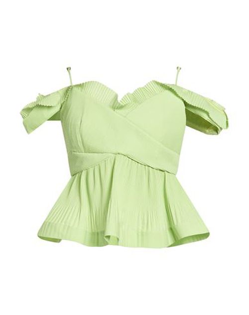 Woman Top Green Size 2 Polyester, Cotton, Acetate, Elastane