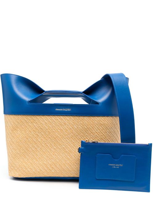 Small The Bow woven tote bag - Neutrals