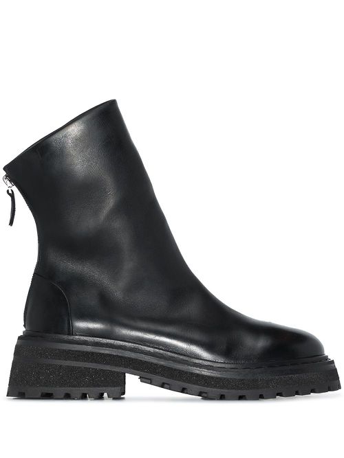 Leather ankle boots - Black