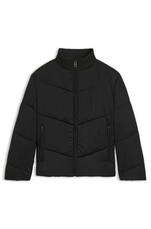 Water-repellent puffer jacket with logo print