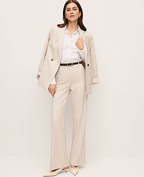 Ann Taylor The Petite Flare Trouser in Pinstripe