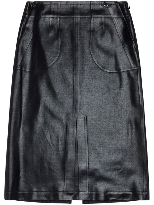 O-Rion faux-leather midi skirt - Black