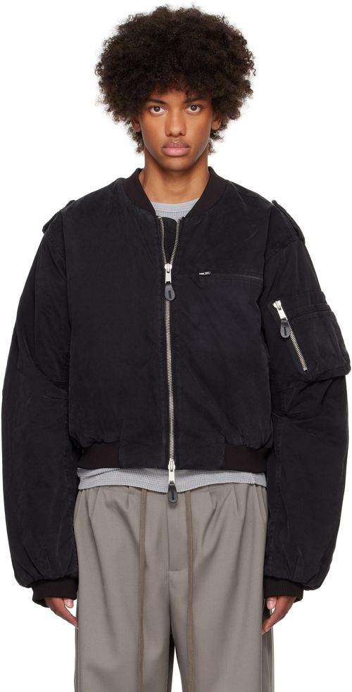 Entire Studios Black A-4 Bomber Jacket