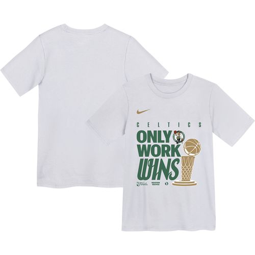 Youth White Boston Celtics 2024 NBA Finals Champions Celebration Parade T-Shirt