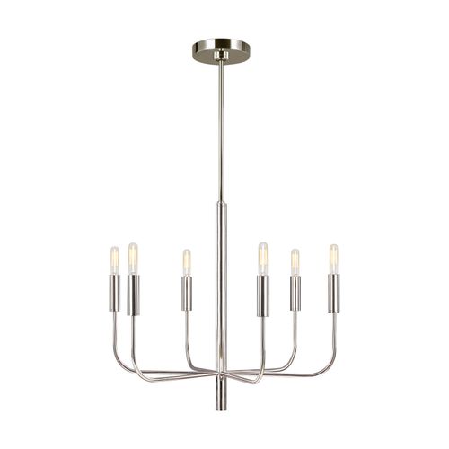Visual Comfort Studio Brianna 6-Light Chandelier in Polished Nickel by Ellen Degenere