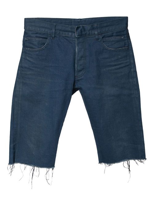 Frayed denim shorts - Blue