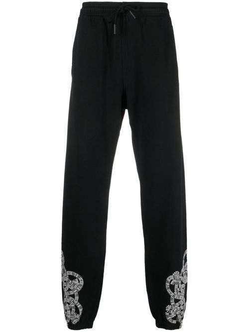 Logo-print organic-cotton track pants - Black