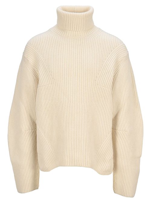 Ribbed rollneck jumper - Neutrals