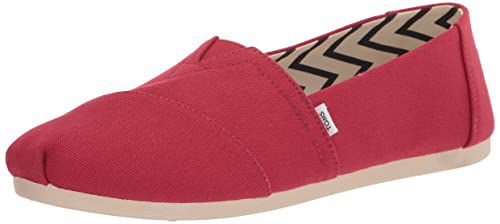 TOMS Women's Alpargata Recycled Cotton Canvas Slip On Sneaker White Recycled Cotton Canvas