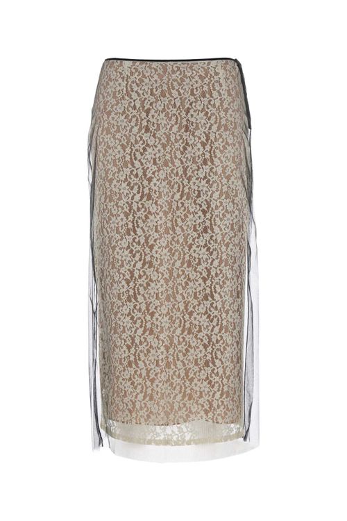 Lace Nylon Skirt — White
