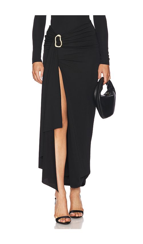 Camila Coelho Nia Maxi Skirt in Black. - L also in XS, XXS, S