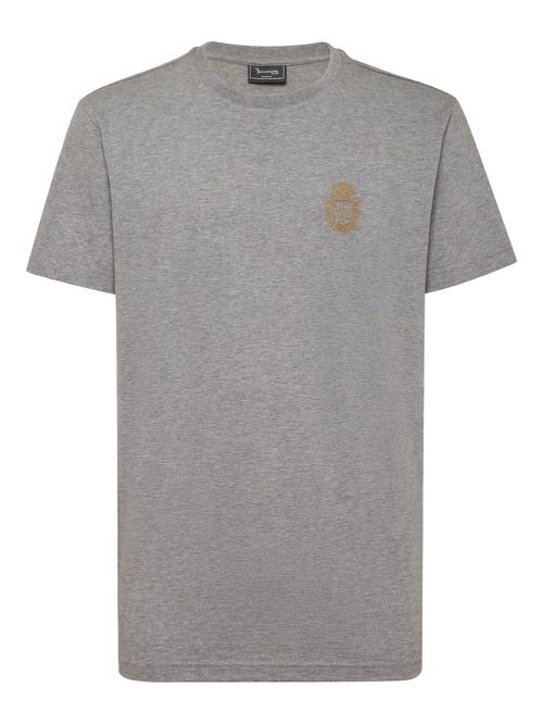 Crest round-neck T-shirt - Grey