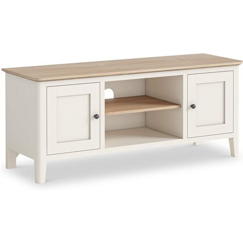 Penrose Mid Century Modern 150cm TV Unit | Navy / White | Roseland