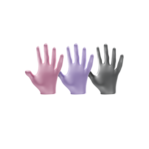 Nitrile Disposable 3 Boxes Pearl Powder-Free Gloves - Small