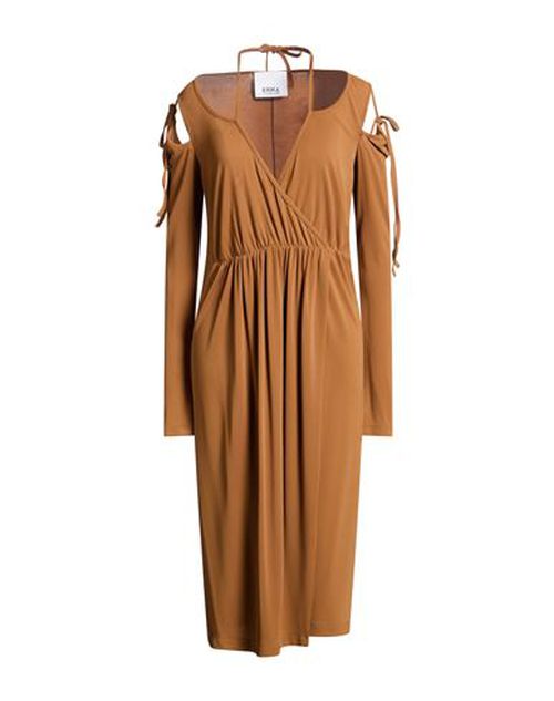 Woman Midi dress Camel Size 12 Acetate, Polyamide, Elastane