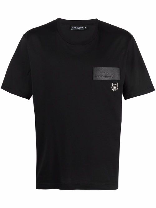 Logo-patch short-sleeve T-shirt - Black