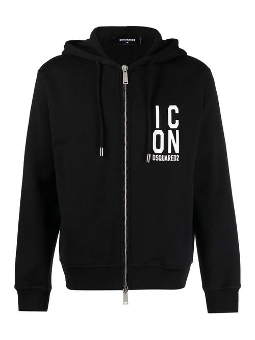 Logo-print zipped hoodie