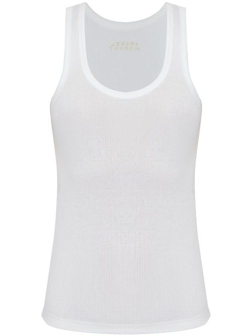 Logo-embroidered vest - White