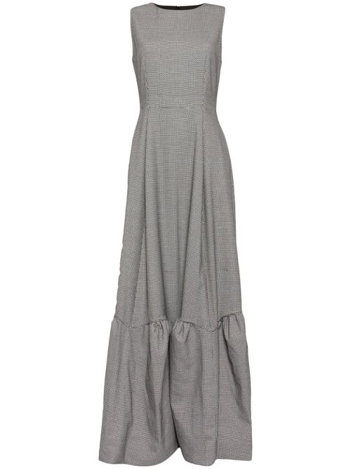 Printed gabardine maxi dress - Black