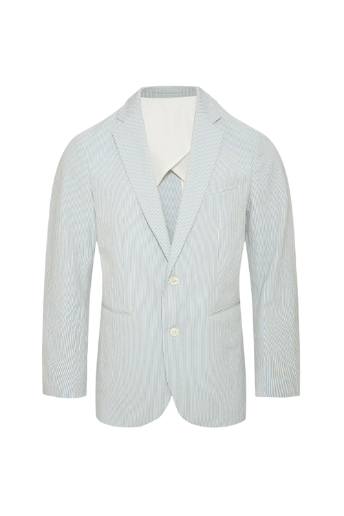Seersucker Blazer — Blue