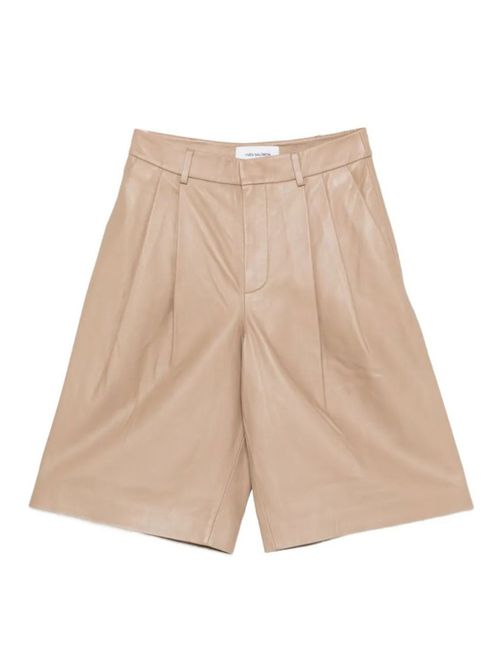 Beige Solid Shorts