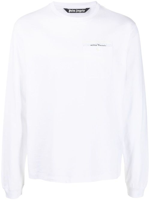 Logo-patch long-sleeve T-shirt - White