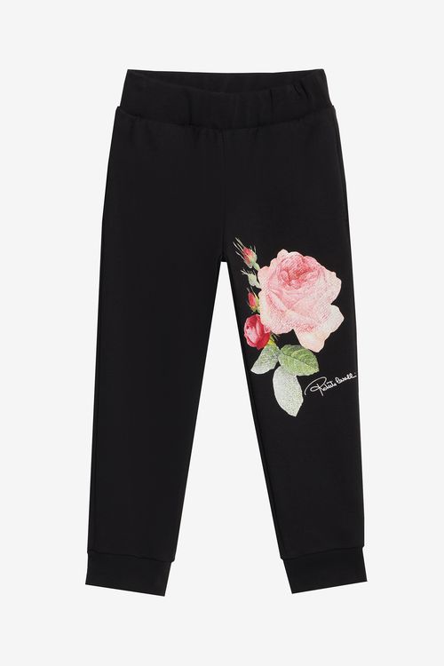 Joggers With Rose Print On One Leg - Female Girls (4