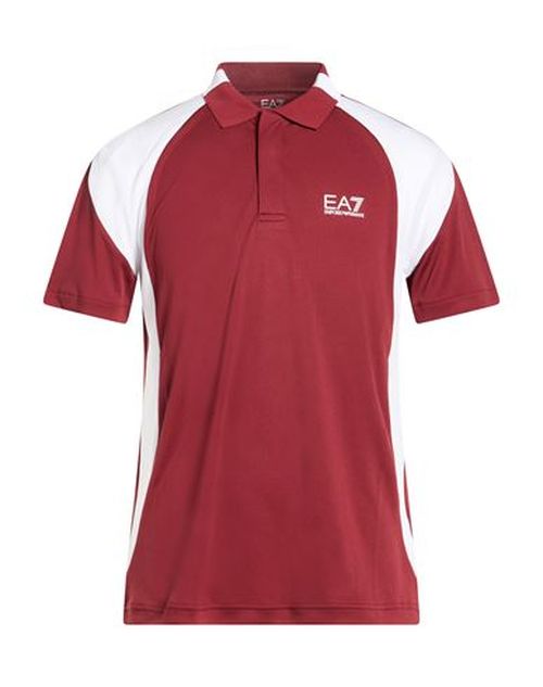 Man Polo shirt Burgundy Size L Polyester