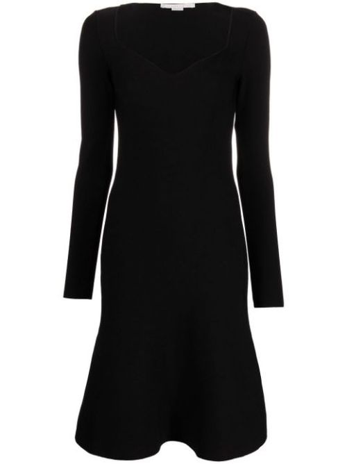 Sweetheart-neck flared dress