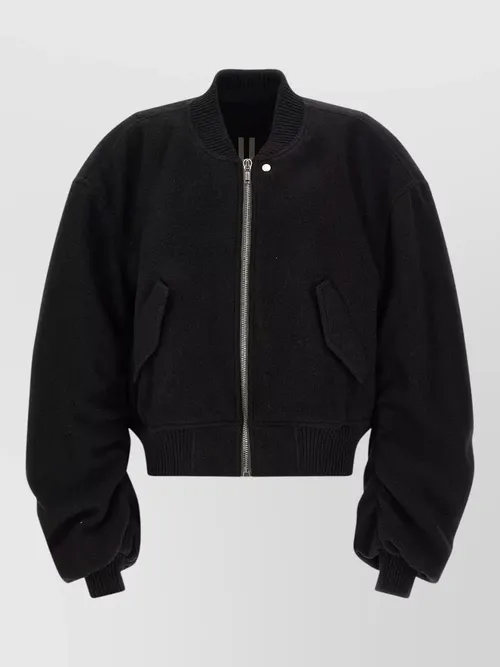Rick Owens - secchia flight bomber jacket ribbed collar cuff