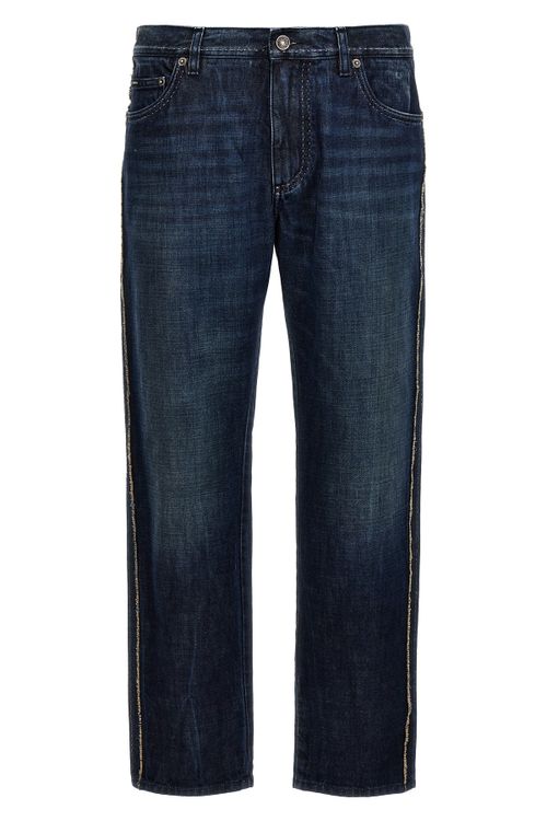 Fringed Stitching Jeans