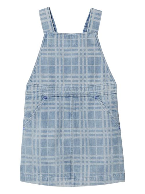 Checked denim dress - Blue
