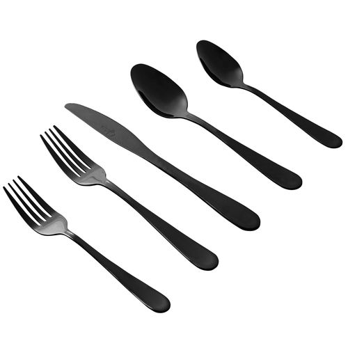 Stravidia 20 Piece Flatware set in Black Stainless Steel